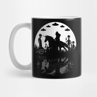 Bigfoot unicorn And Aliens Mug